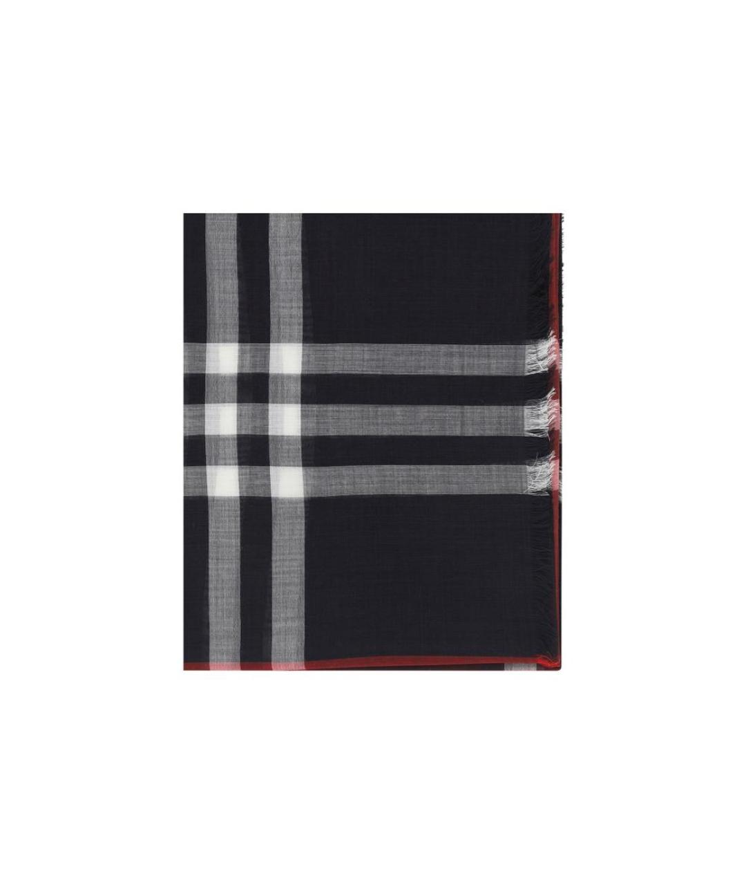 BURBERRY Черный кашемировый шарф, фото 3