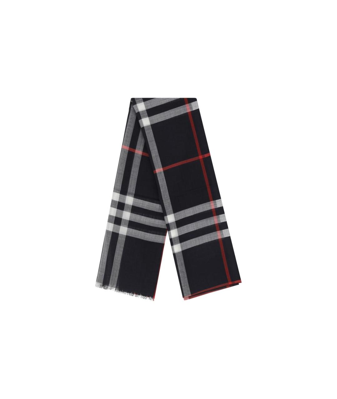 BURBERRY Черный кашемировый шарф, фото 1