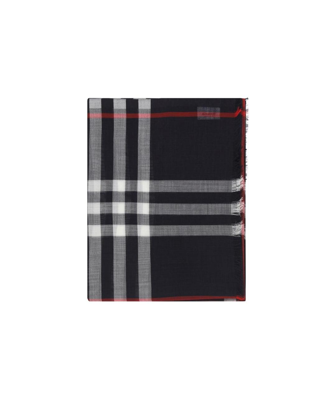 BURBERRY Черный кашемировый шарф, фото 2