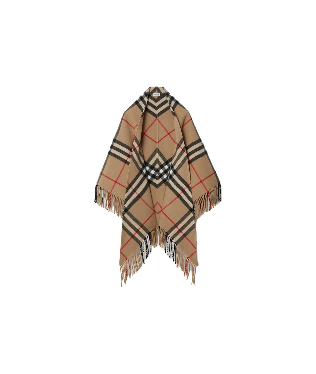 BURBERRY Зеленый шерстяной шарф, фото 2