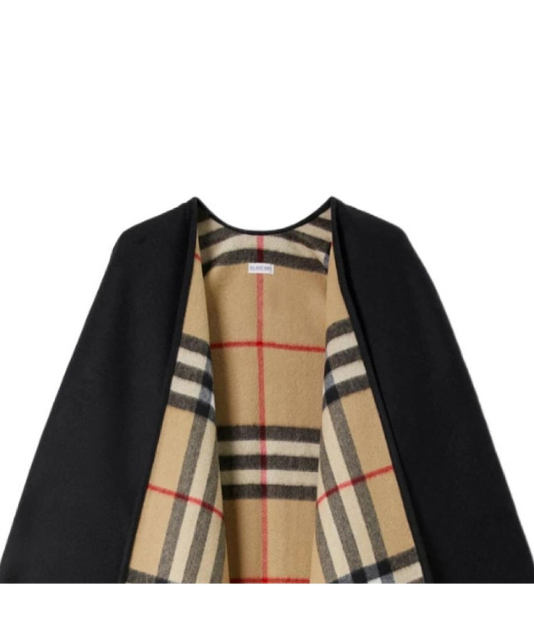 BURBERRY Черный шерстяной шарф, фото 6