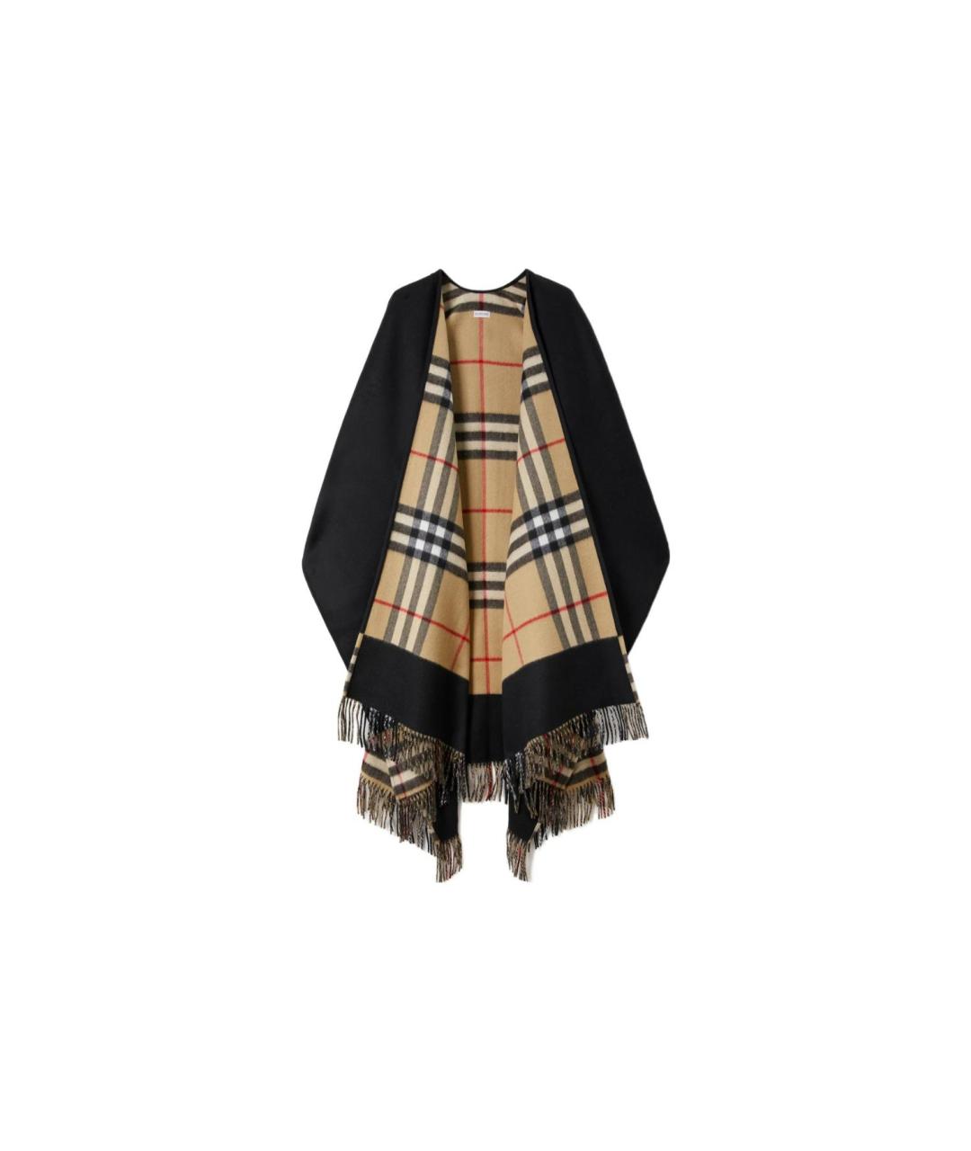 BURBERRY Черный шерстяной шарф, фото 1