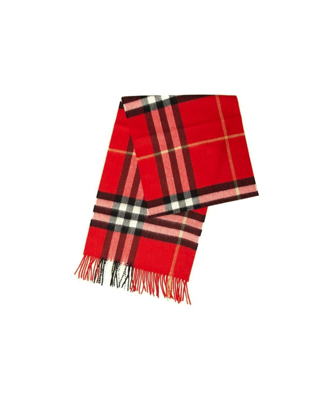 BURBERRY Красный кашемировый шарф, фото 3