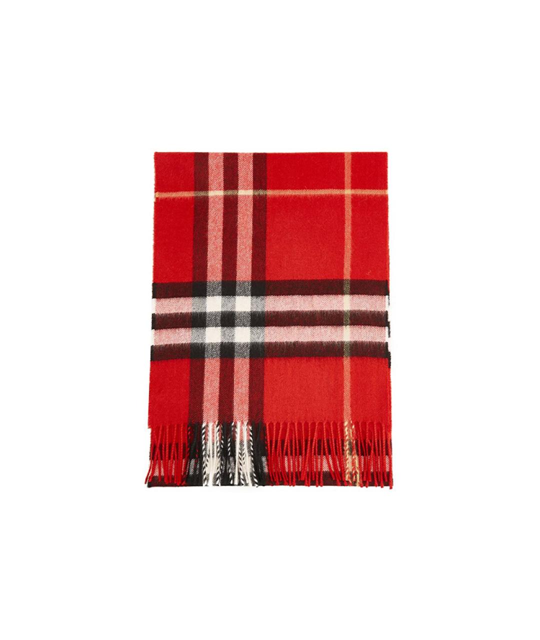 BURBERRY Красный кашемировый шарф, фото 2