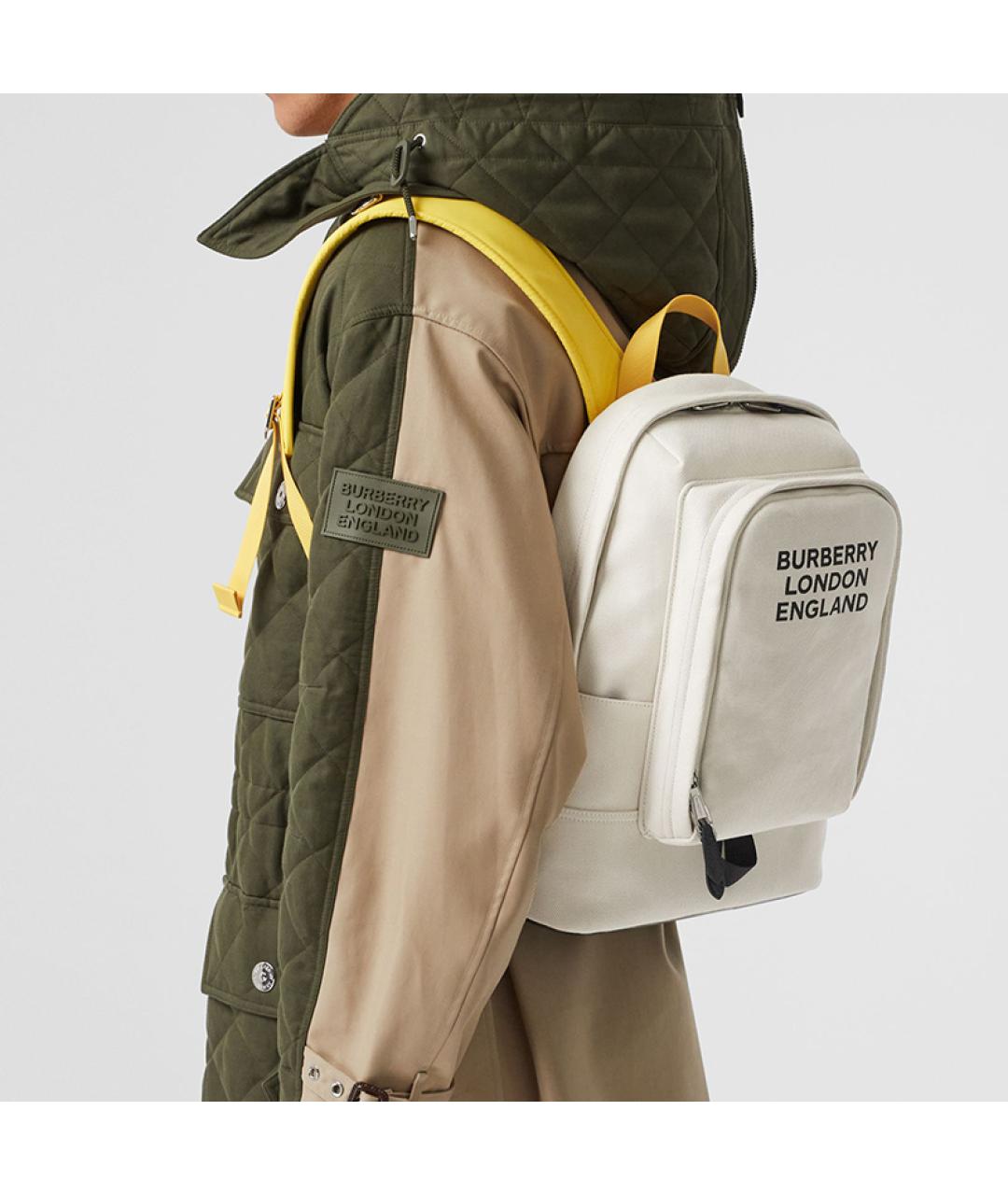 BURBERRY Белый тканевый рюкзак, фото 5