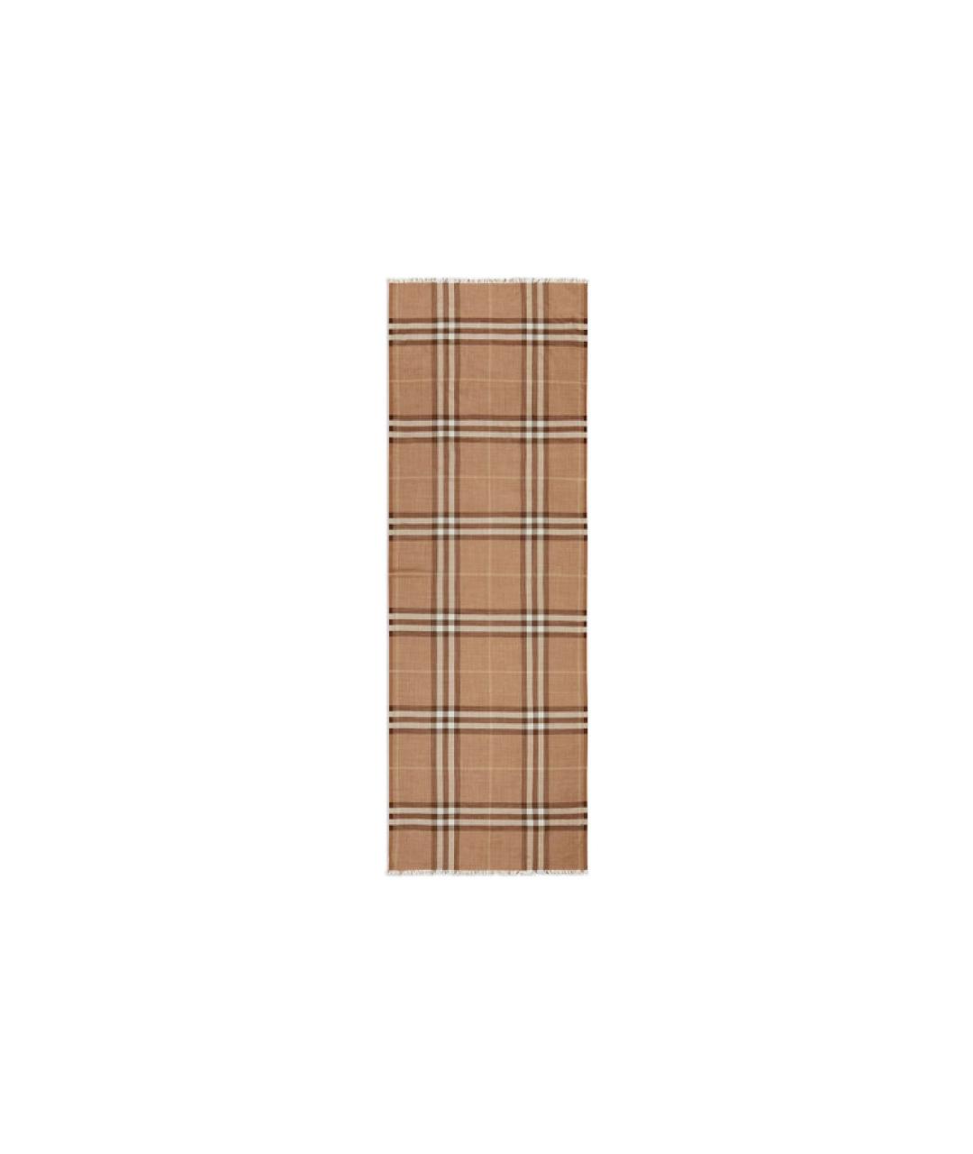 BURBERRY Коричневый шерстяной шарф, фото 2
