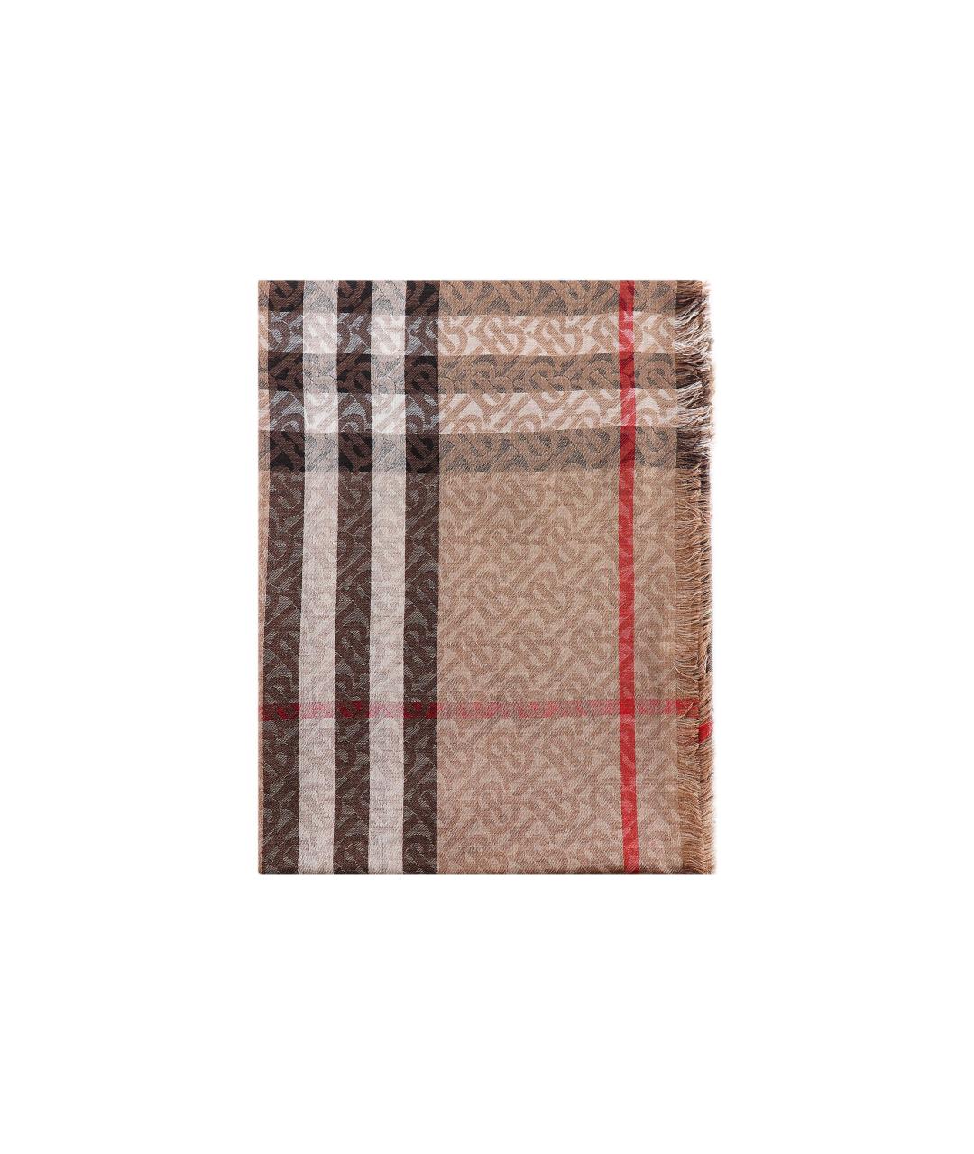 BURBERRY Коричневый кашемировый шарф, фото 2