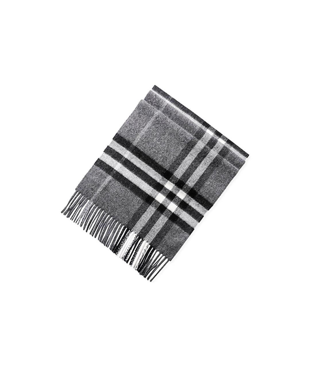 BURBERRY Серый кашемировый шарф, фото 3