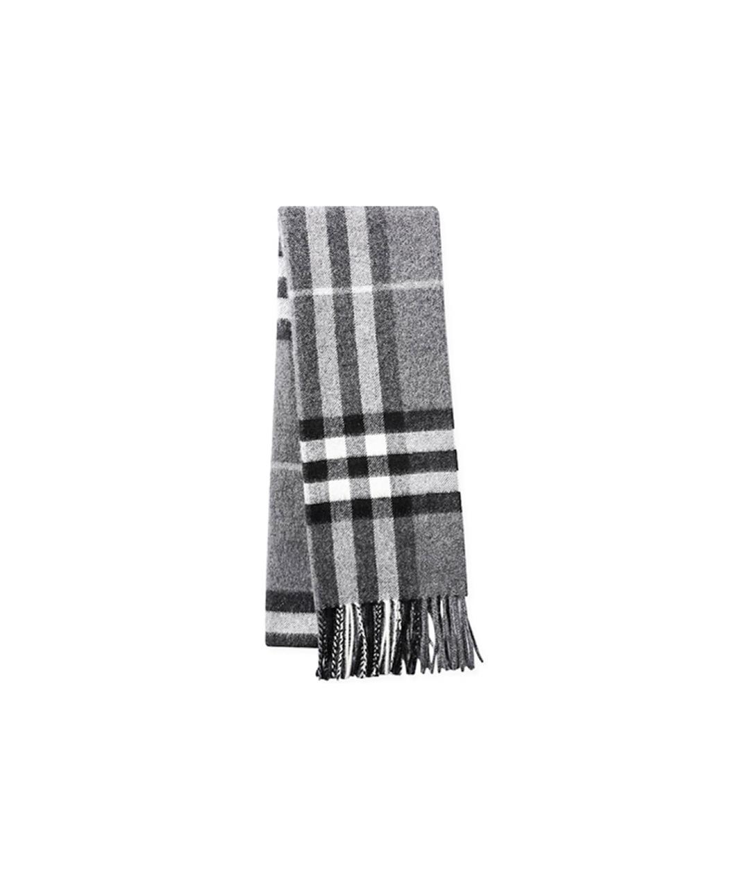 BURBERRY Серый кашемировый шарф, фото 2