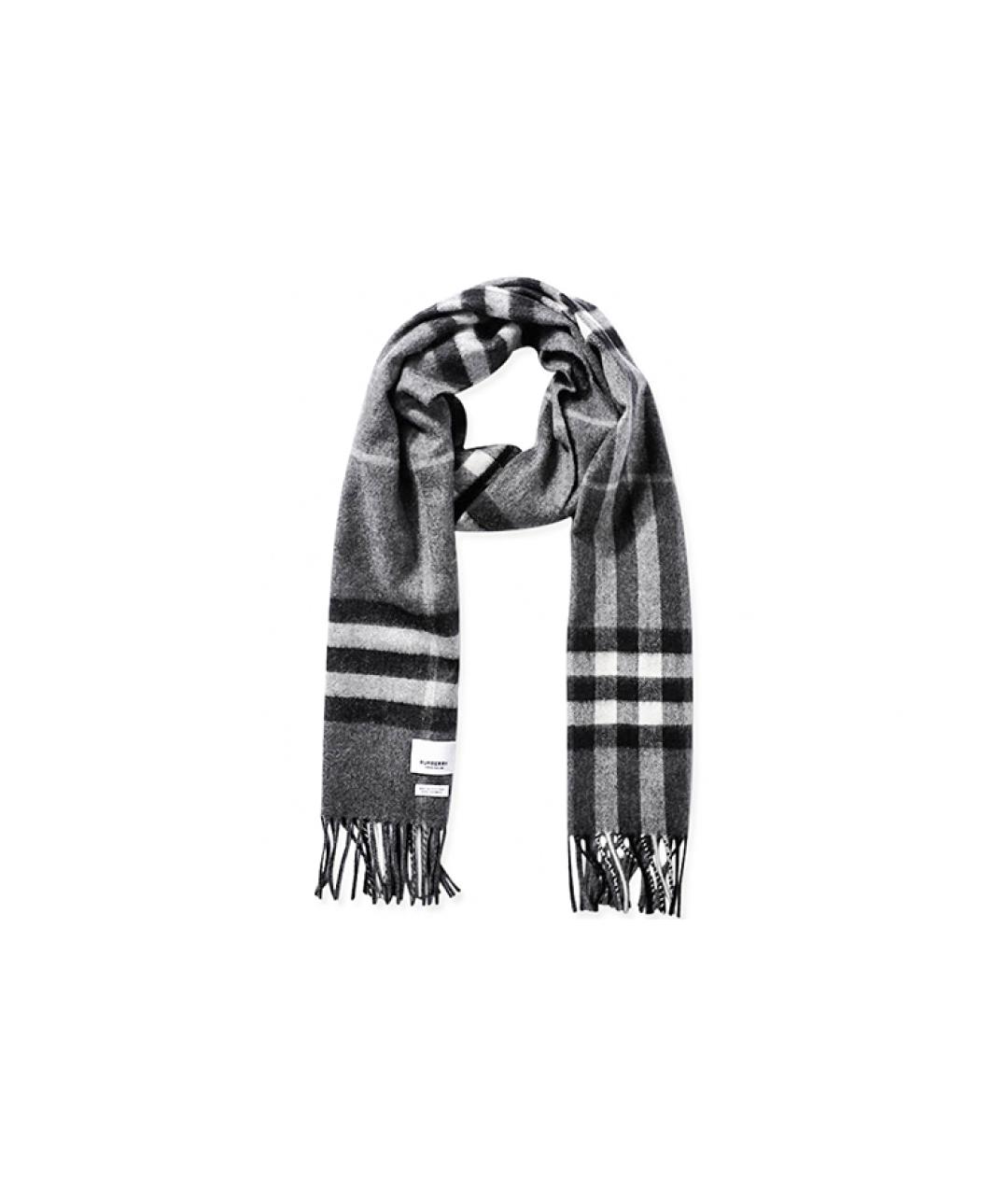 BURBERRY Серый кашемировый шарф, фото 1
