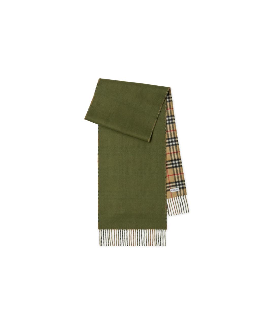 BURBERRY Зеленый кашемировый шарф, фото 1