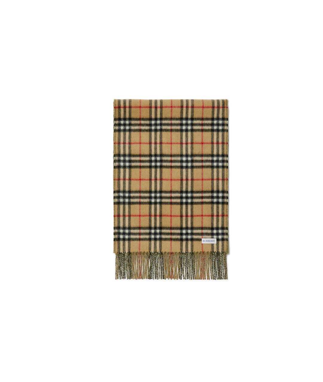 BURBERRY Зеленый кашемировый шарф, фото 3