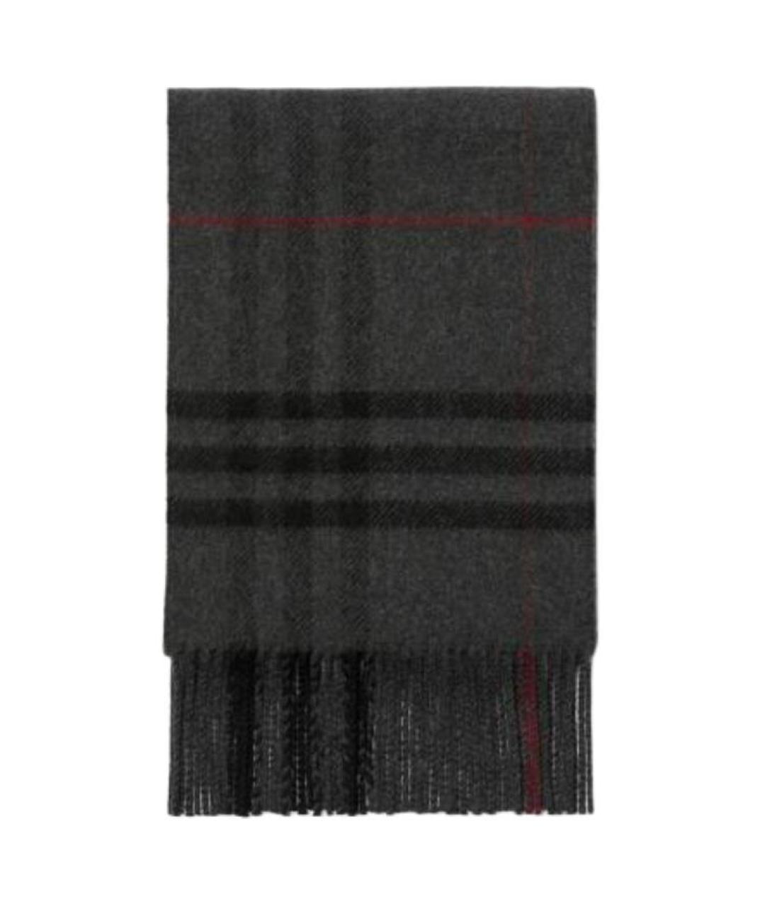 BURBERRY Серый шерстяной шарф, фото 1