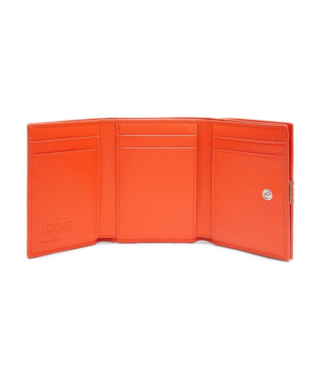 LOEWE Оранжевый кожаный кошелек, фото 4