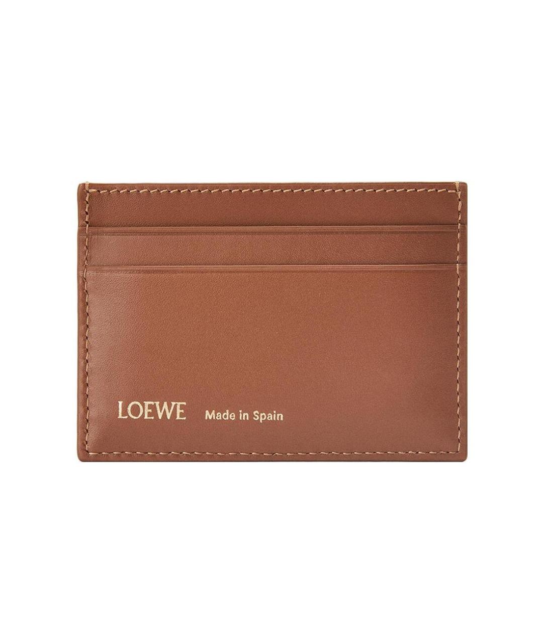 LOEWE Коричневый кожаный кардхолдер, фото 2