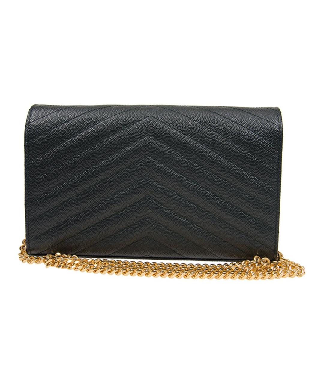 SAINT LAURENT Черная кожаная сумка через плечо, фото 3