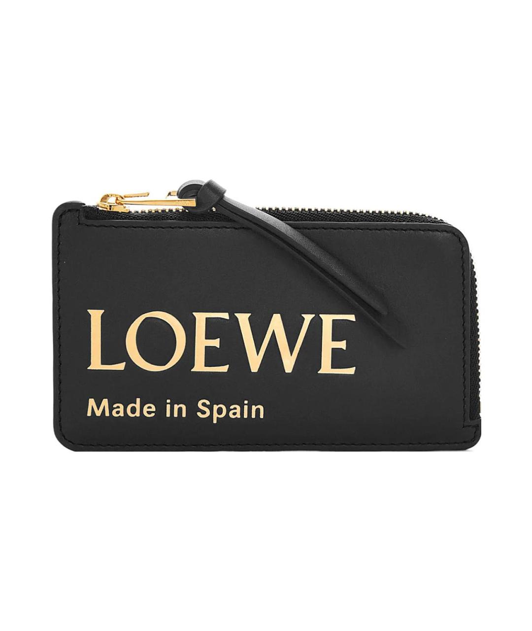 LOEWE Черный кожаный кардхолдер, фото 1