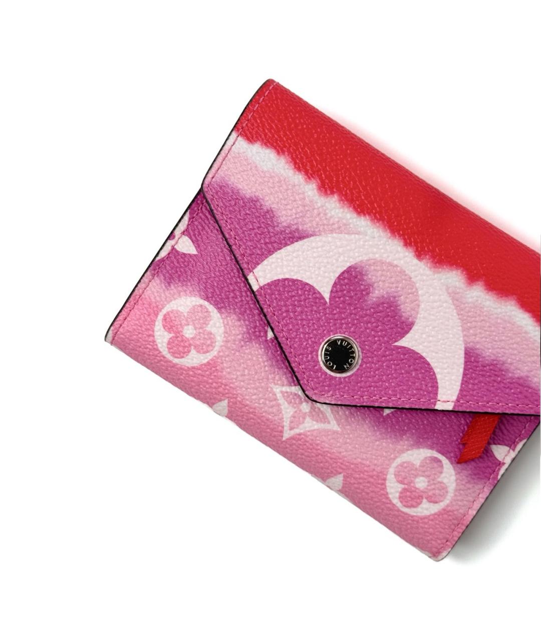 LOUIS VUITTON Розовый кожаный кошелек, фото 3