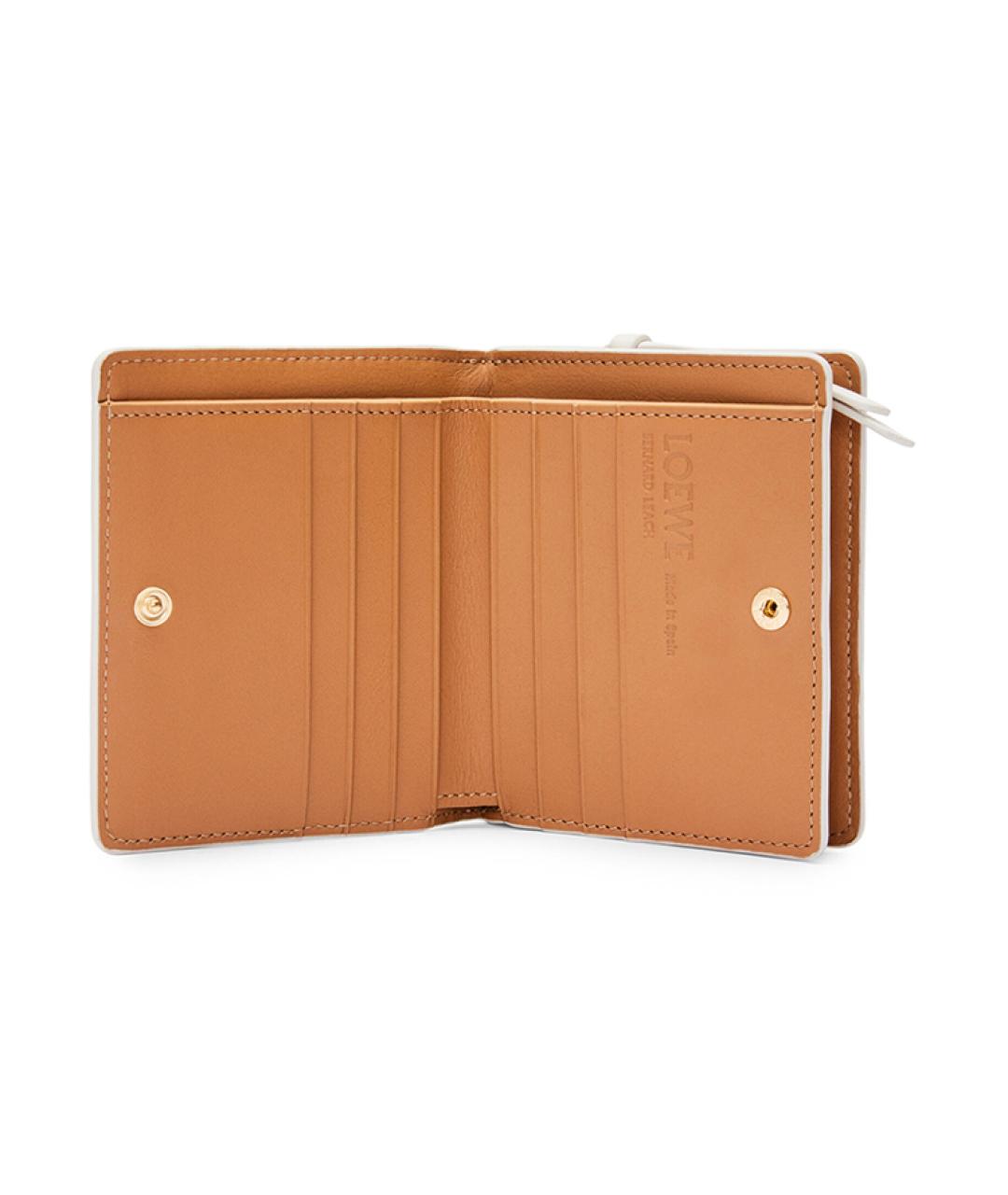 LOEWE Бежевый кожаный кошелек, фото 4