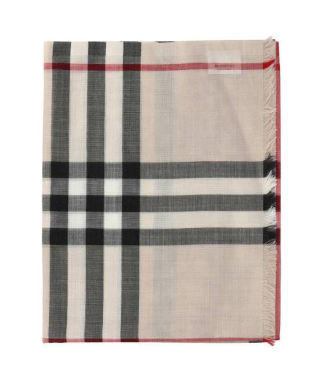 BURBERRY Бежевый шерстяной шарф, фото 1