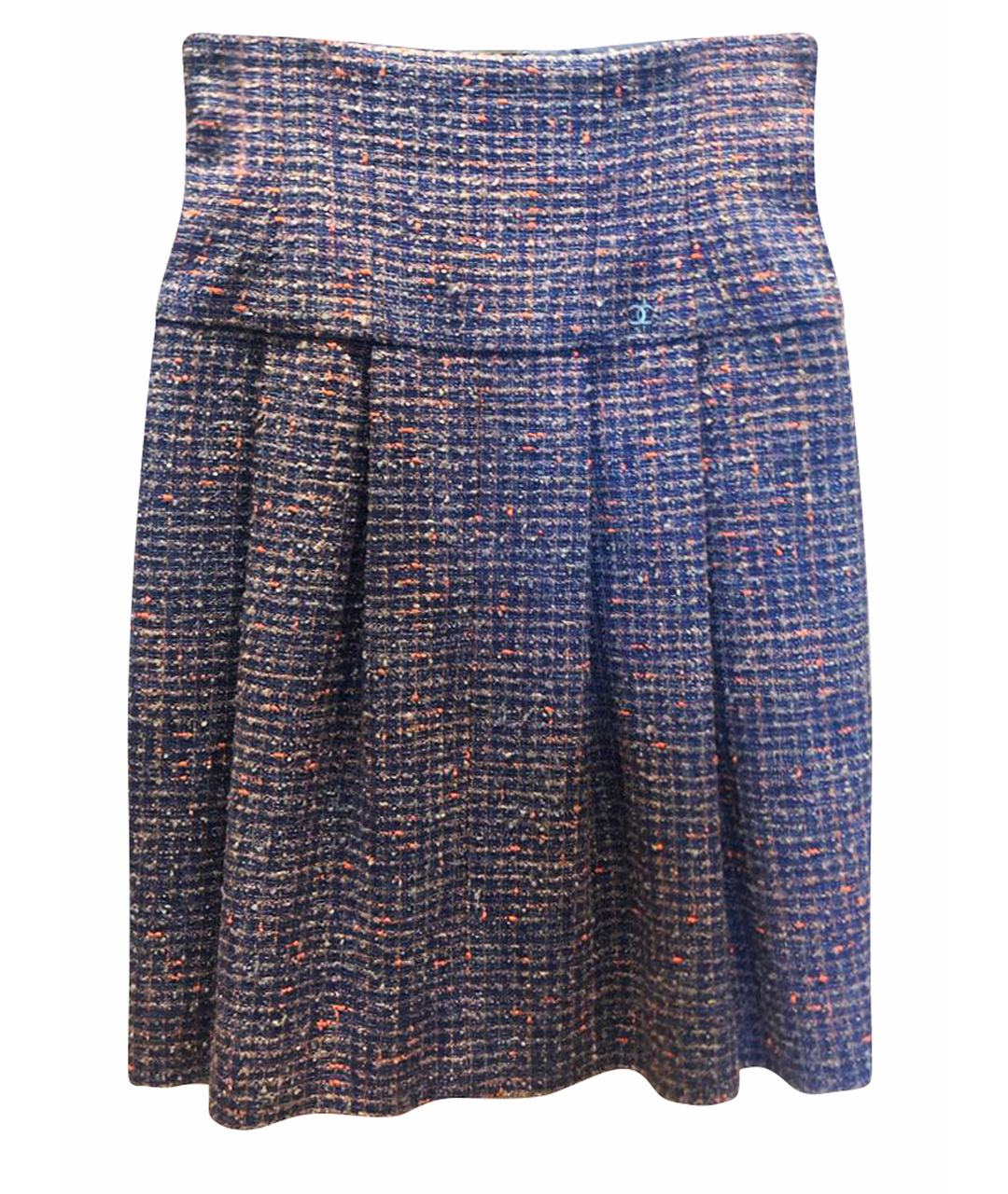 CHANEL PRE-OWNED Фиолетовая твидовая юбка миди, фото 1