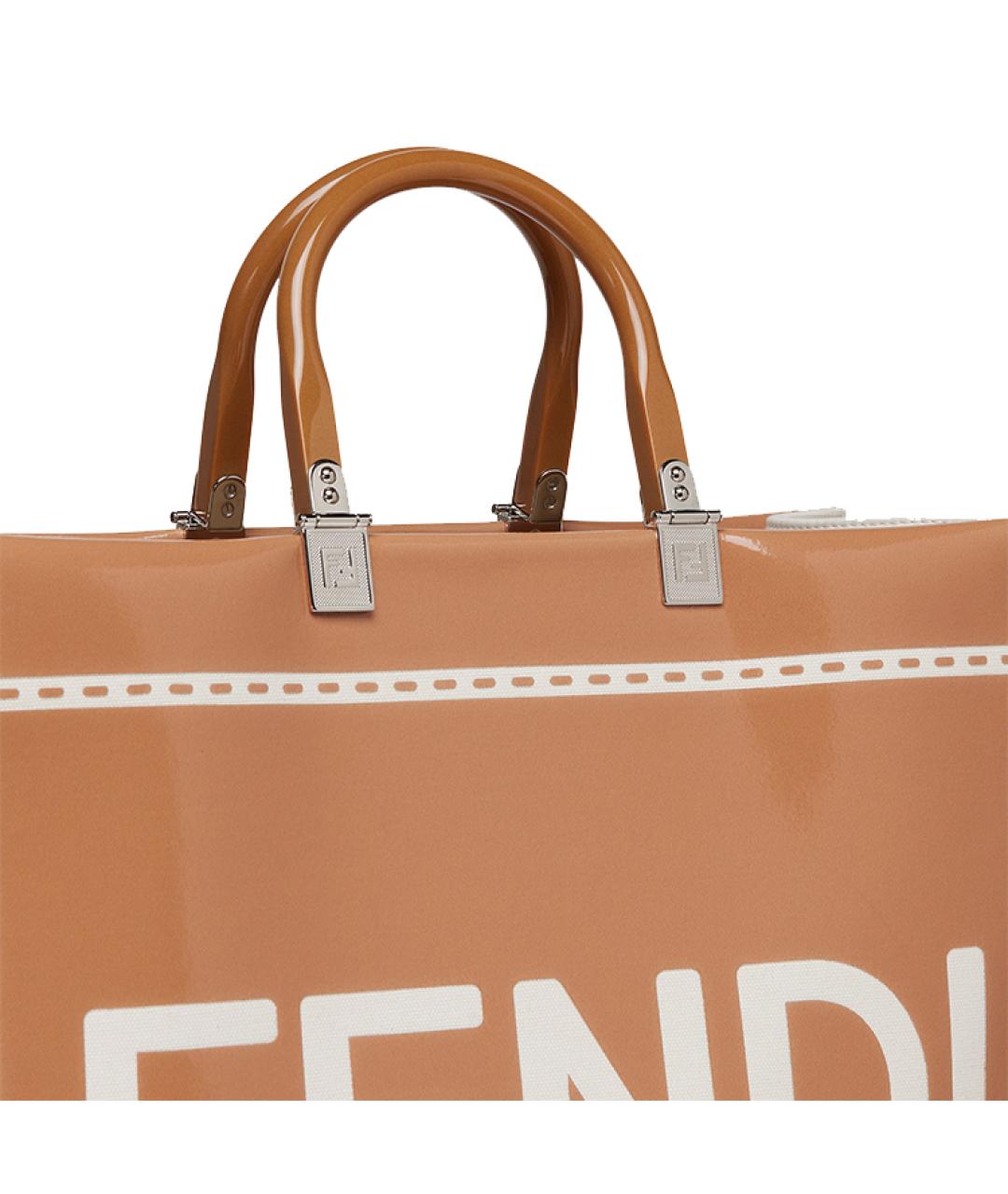 FENDI Коричневая сумка через плечо из лакированной кожи, фото 5