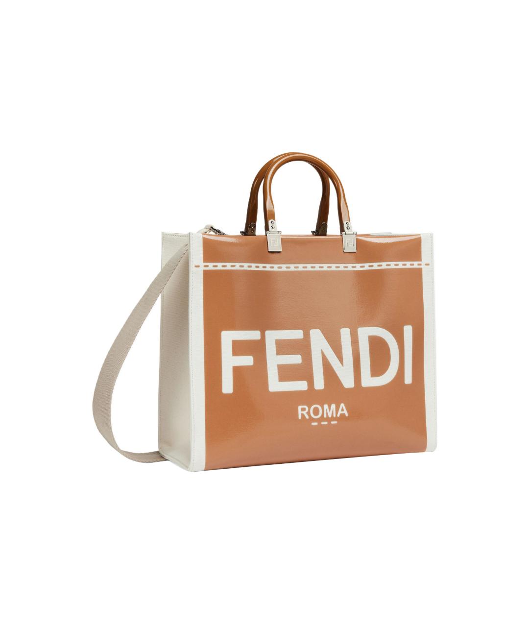 FENDI Коричневая сумка через плечо из лакированной кожи, фото 2