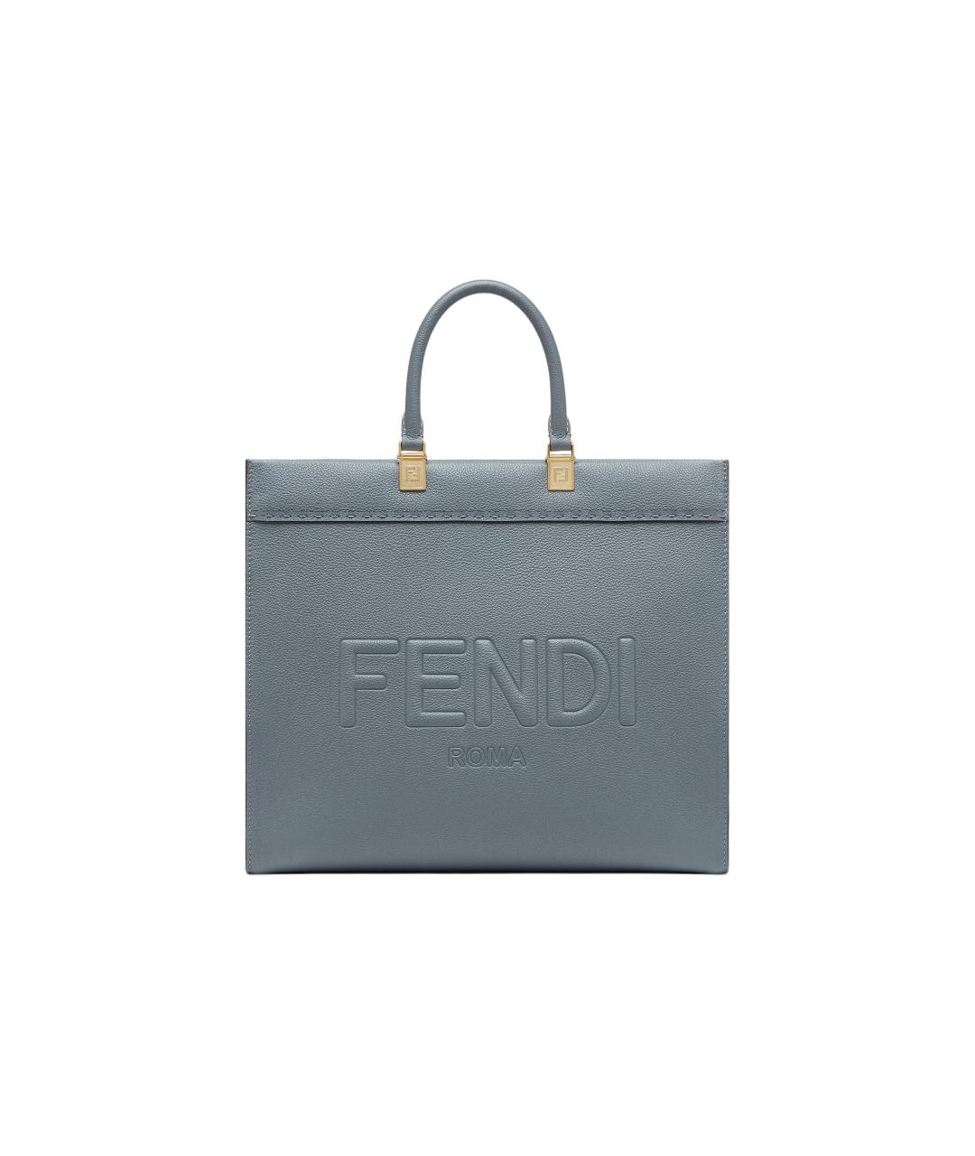 FENDI Голубая кожаная сумка через плечо, фото 1