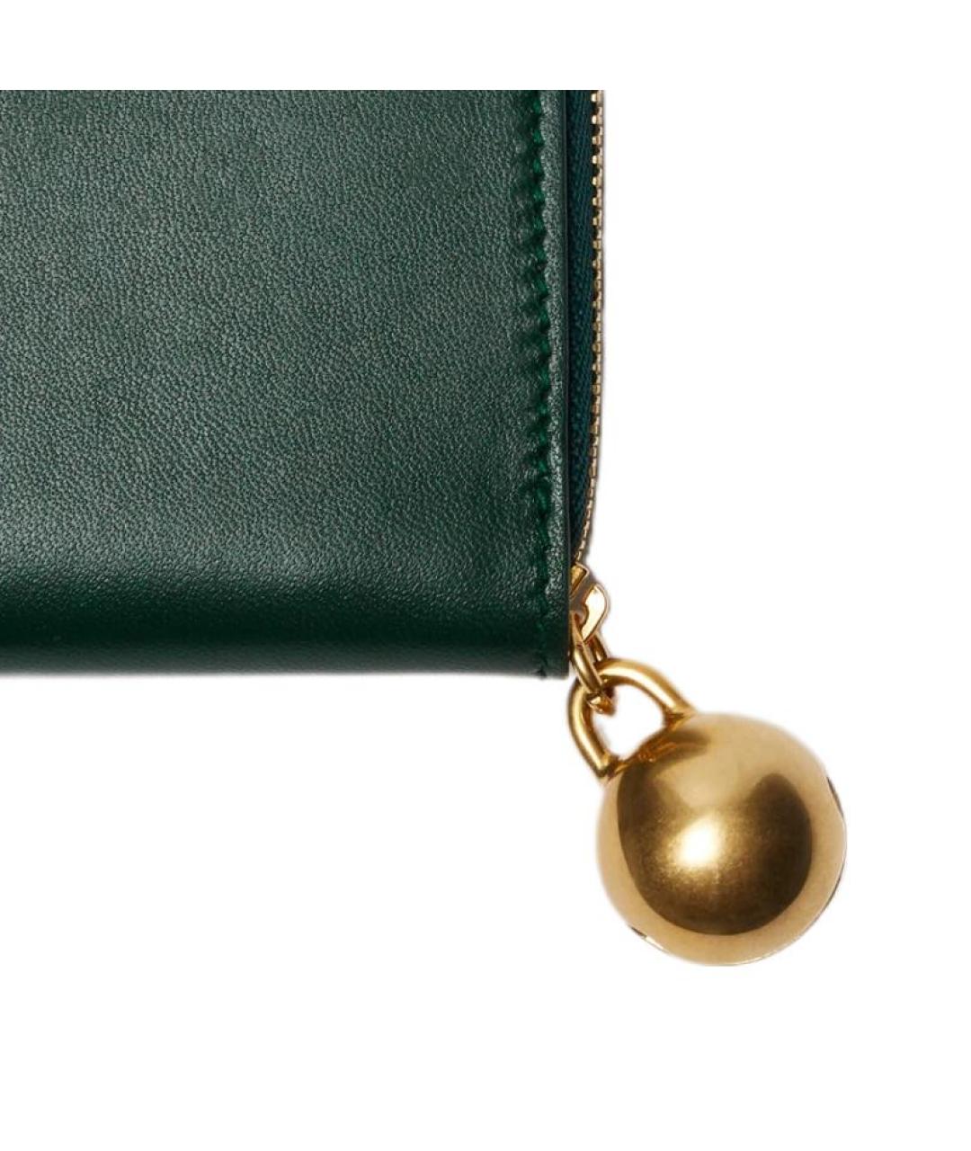 BURBERRY Зеленый кожаный кошелек, фото 4