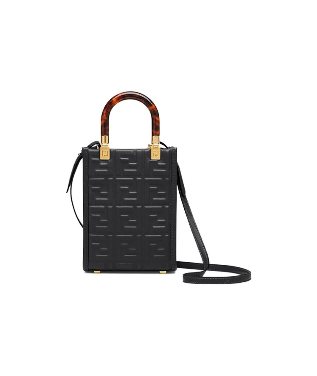 FENDI Черная кожаная сумка через плечо, фото 3