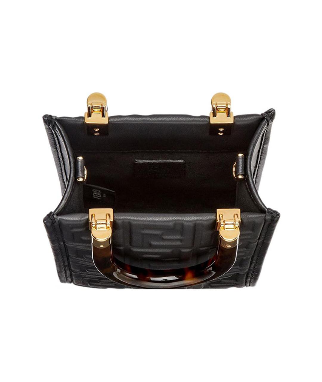 FENDI Черная кожаная сумка через плечо, фото 4