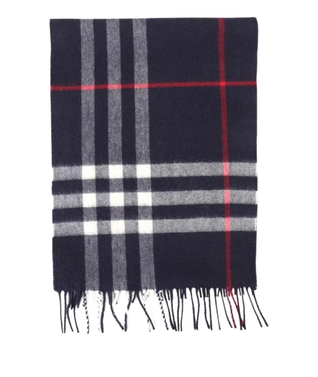 BURBERRY Синий кашемировый шарф, фото 1
