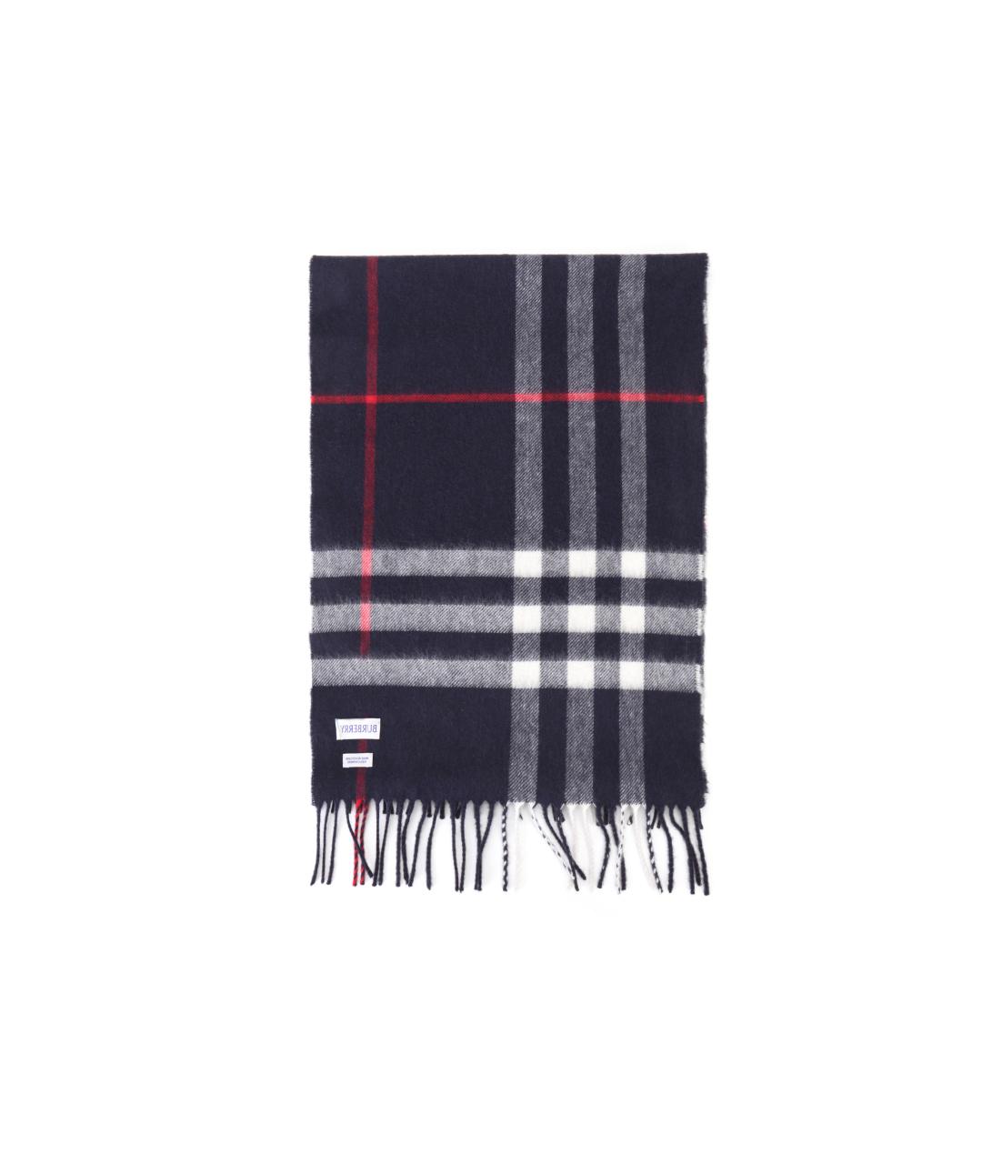 BURBERRY Синий кашемировый шарф, фото 2