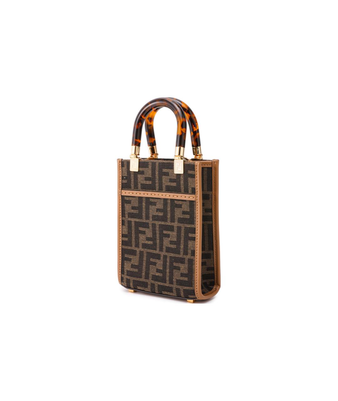 FENDI Коричневая тканевая сумка через плечо, фото 2