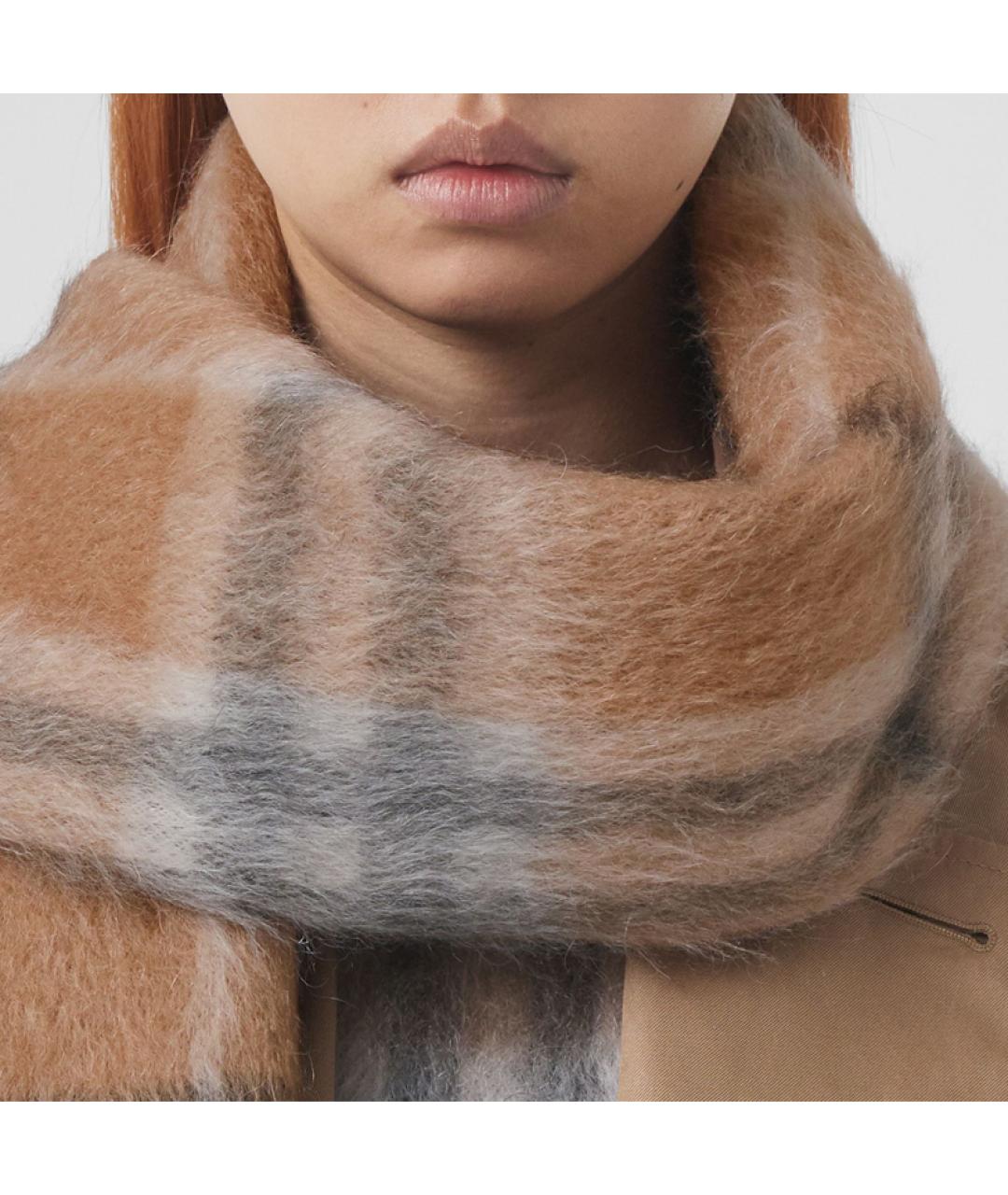BURBERRY Коричневый кашемировый шарф, фото 2