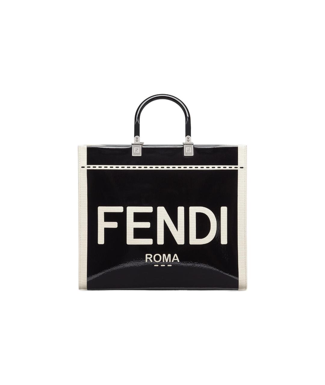 FENDI Черная сумка через плечо из лакированной кожи, фото 1