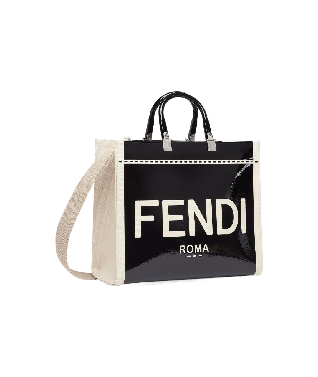 FENDI Черная сумка через плечо из лакированной кожи, фото 2