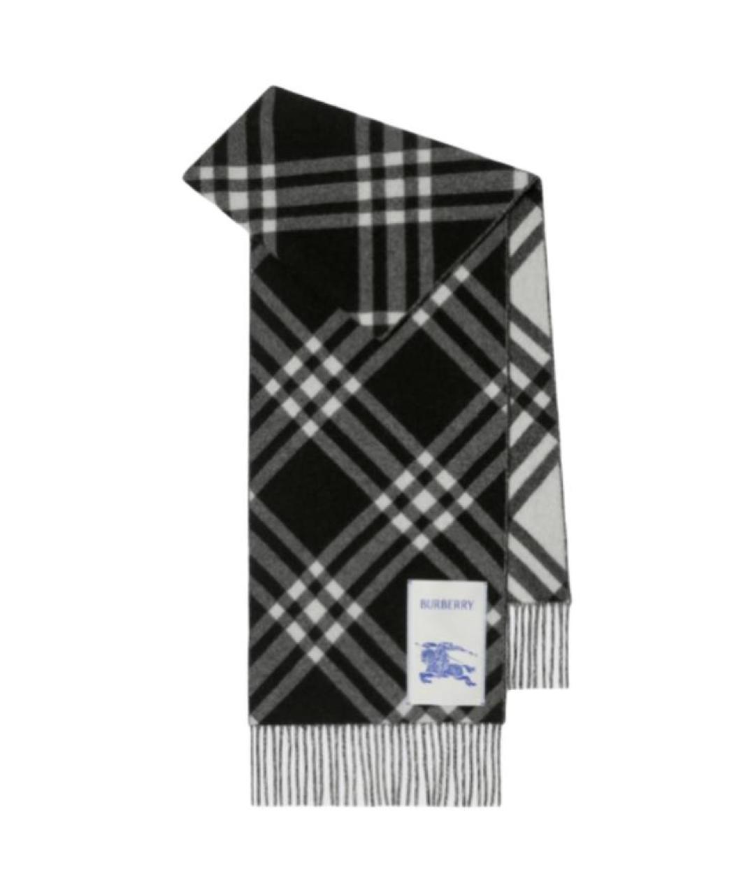 BURBERRY Черный кашемировый шарф, фото 1