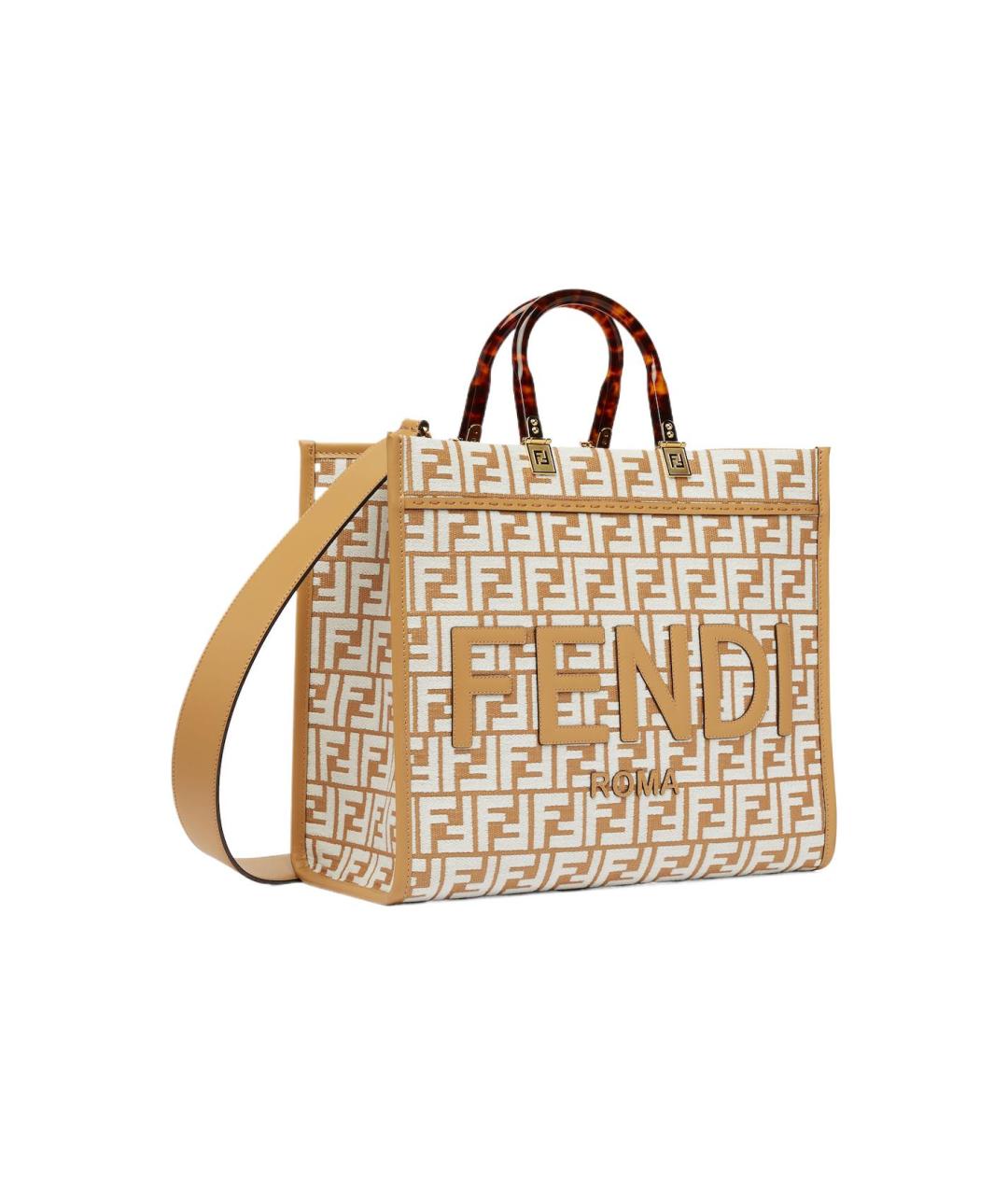 FENDI Горчичная тканевая сумка через плечо, фото 2