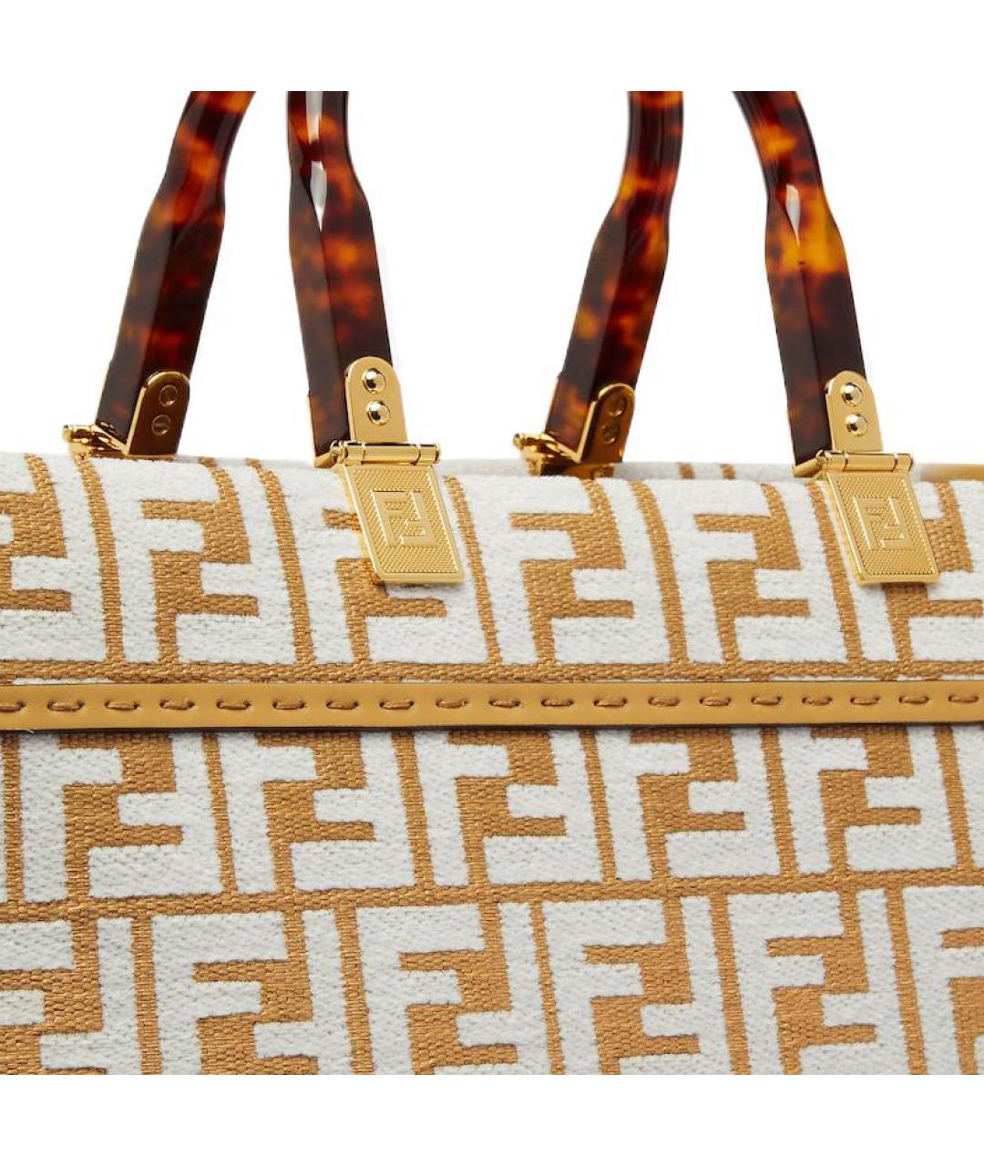 FENDI Горчичная тканевая сумка через плечо, фото 5