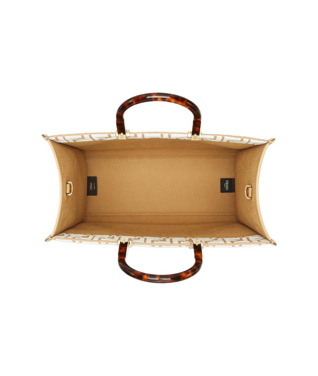 FENDI Горчичная тканевая сумка через плечо, фото 4