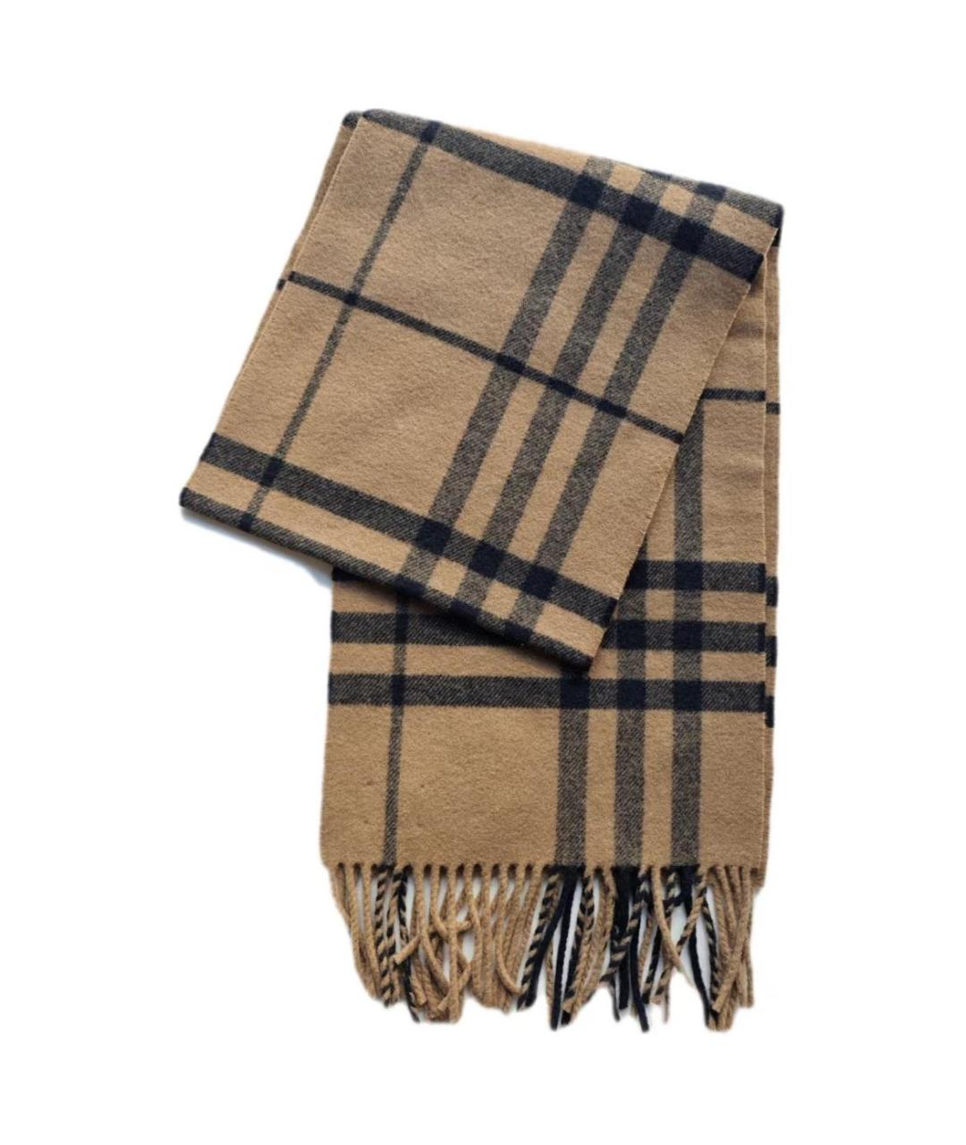 BURBERRY Коричневый шерстяной шарф, фото 1
