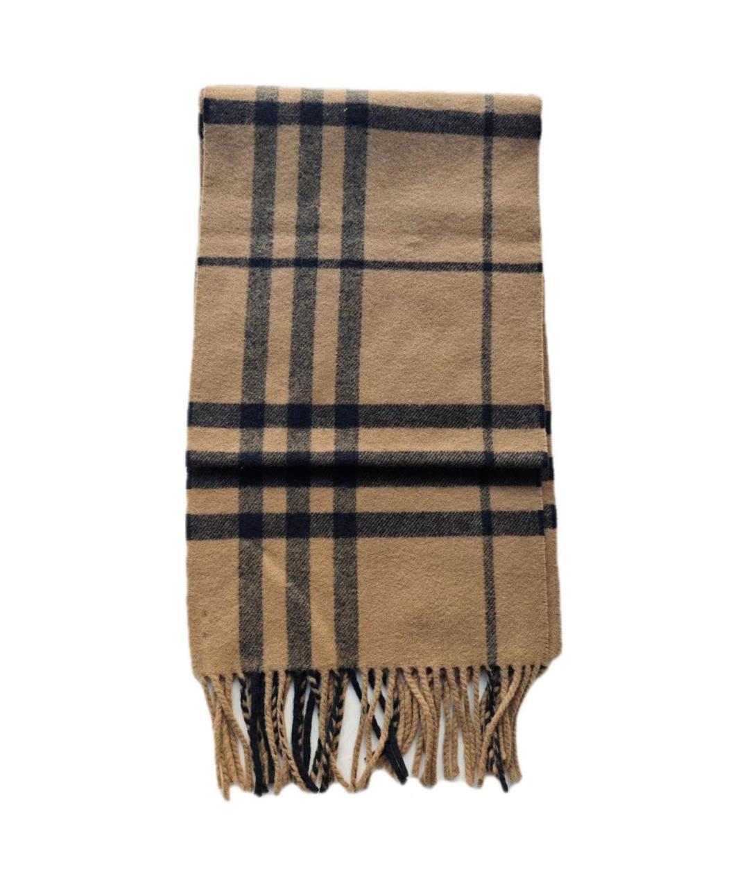 BURBERRY Коричневый шерстяной шарф, фото 2