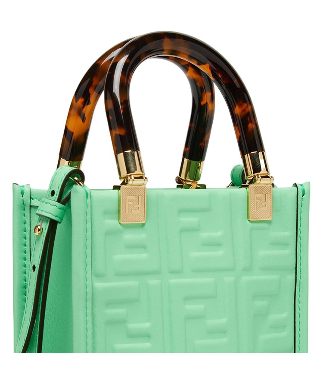 FENDI Салатовая кожаная сумка через плечо, фото 5