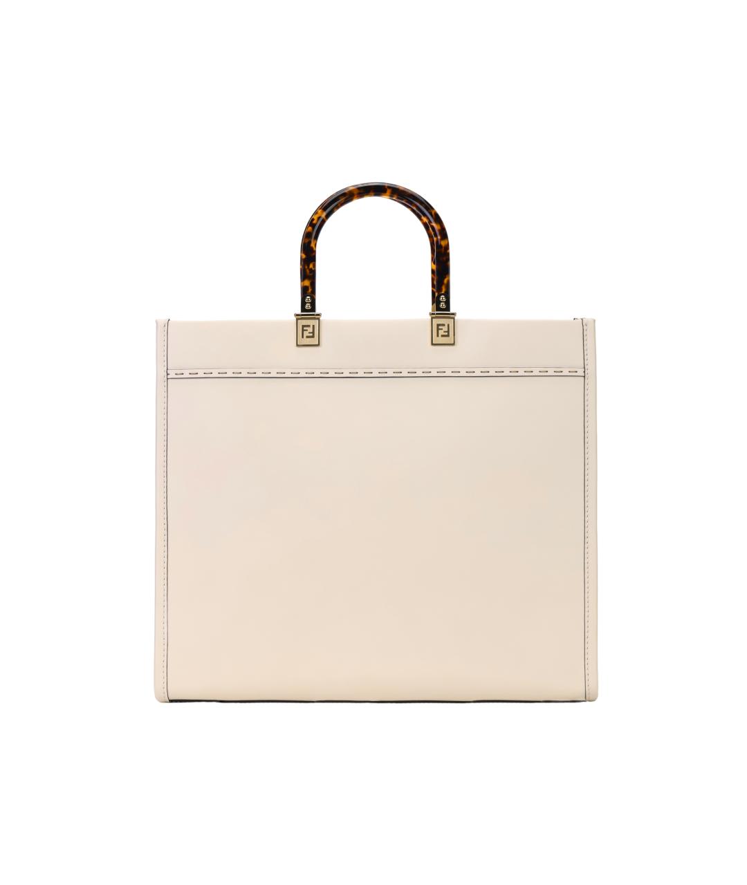 FENDI Белая кожаная сумка через плечо, фото 3