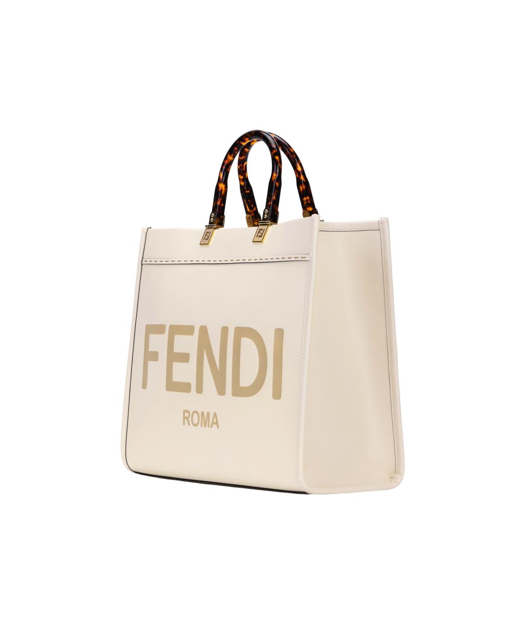 FENDI Белая кожаная сумка через плечо, фото 2