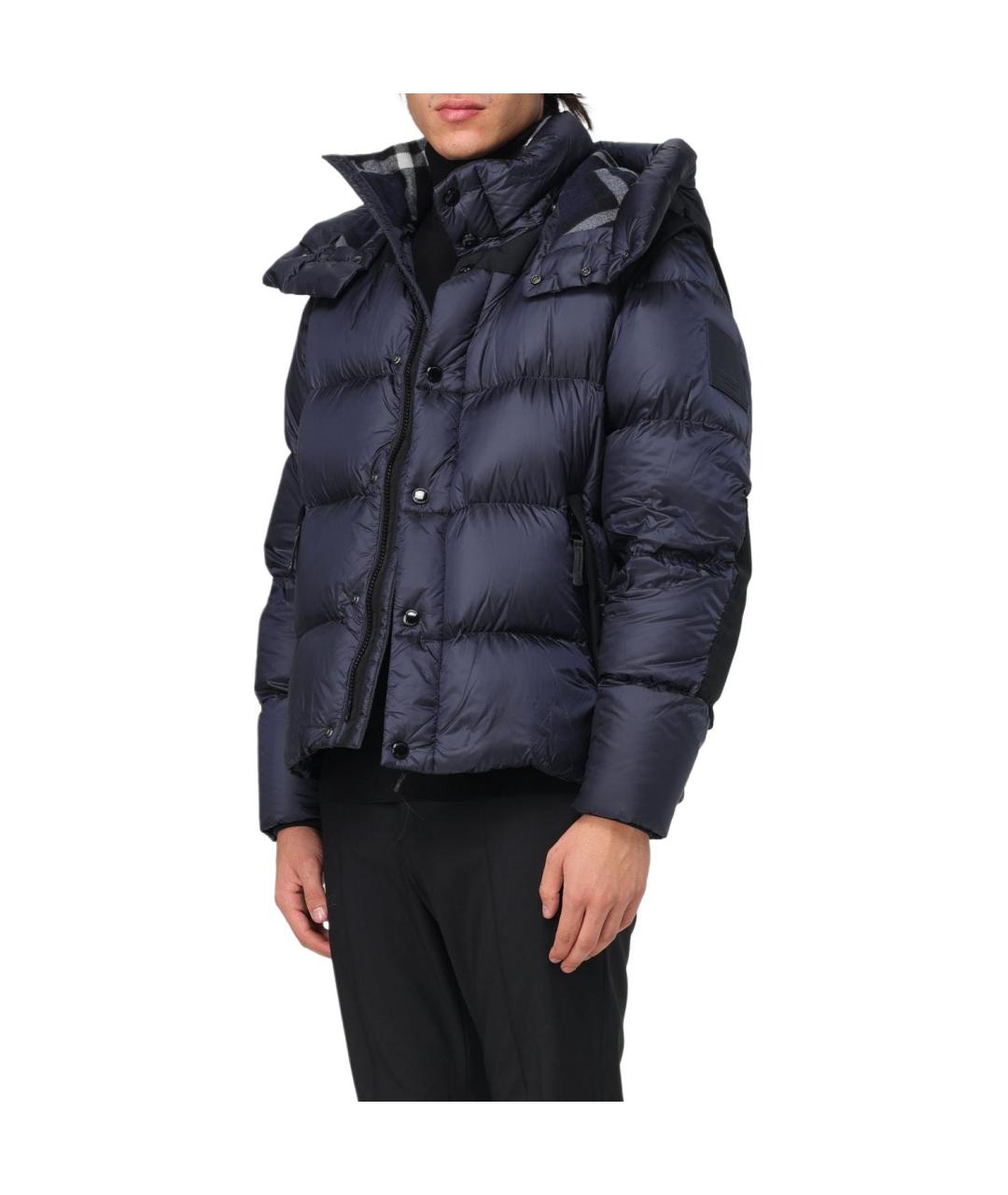 BURBERRY Темно-синий пуховик, фото 3