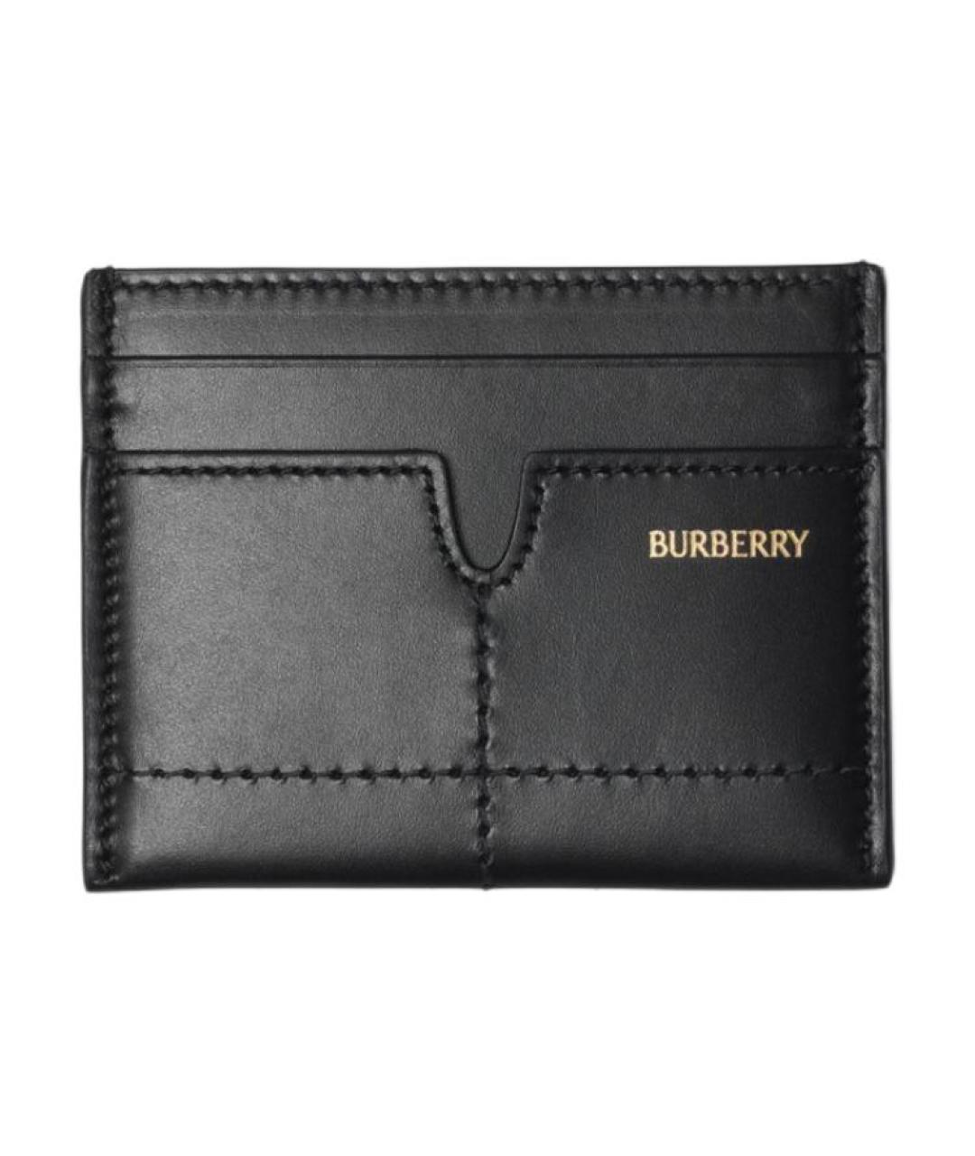 BURBERRY Черный кожаный кардхолдер, фото 1