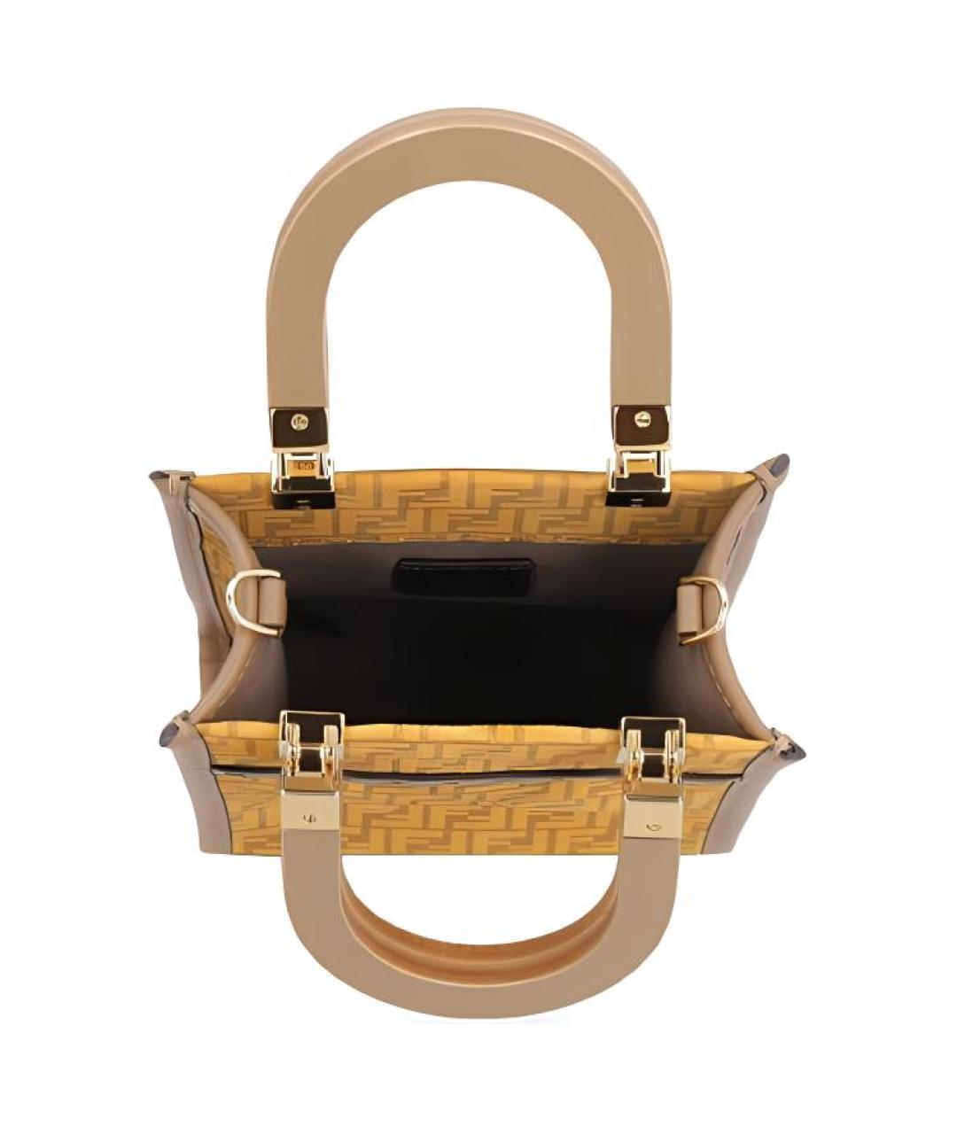 FENDI Коричневая кожаная сумка через плечо, фото 3