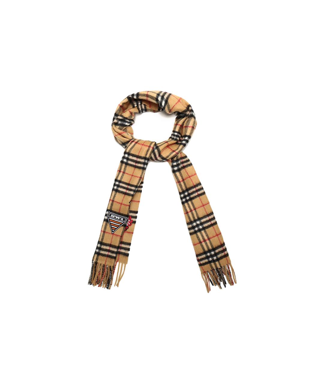 BURBERRY Бежевый кашемировый шарф, фото 4